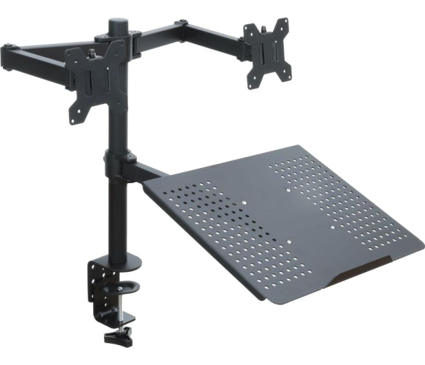 MULTIOFFICE UCHWYT DO MONITORA ART. BIURKOWY DO 2 MONITORÓW LED/LCD 13-27" + notebooka L-25 - 1075748 - zdjęcie 2